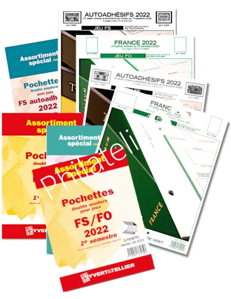 -                      2022  -  JEU  FO +  FS ADHESIFS FRANCE - 1er + 2ème semestre 2022 + les pochettes