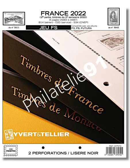 -                      2022  -   JEU  FS FRANCE - 2ème semestre 2022 (liseré noir, avec visuel des timbres, sans pochette)