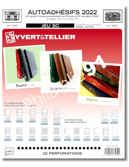 -                      2022  -      JEU  SC FRANCE ADHESIFS -  2ème semestre 2022 (avec pochettes)