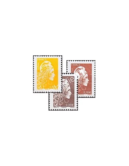 n° 5248A à 5250A - 3 timbres Marianne l'engagée 2022 - 0,01€, 0,05€ et 0,10€ - avec mention Philaposte au lieu de Phil@poste