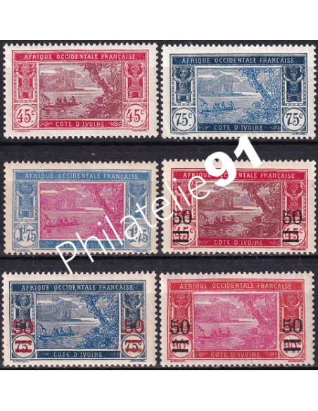 Cote d'Ivoire, n° 104 à 108 charnière, Timbres colonies françaises