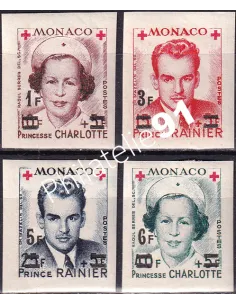 MONACO, n° 379B à 382B Non Dentelés, Surchargés, Timbres Monaco