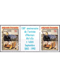 POLYNESIE, n° 418A, Paire avec vignette, Collection timbres Dom-Tom