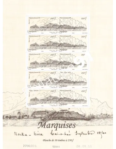 POLYNESIE, Feuille des timbres n° 973 et 974, timbres Dom-Tom