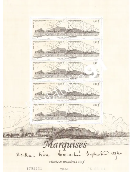 POLYNESIE, Feuille des timbres n° 973 et 974, timbres Dom-Tom