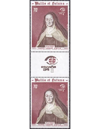 Wallis et Futuna, n° 318A, Paire avec vignette, Collection timbres Dom-Tom