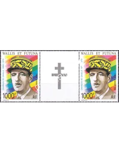 Wallis et Futuna, PA n° 169A, Paire avec vignette, timbres Dom-Tom
