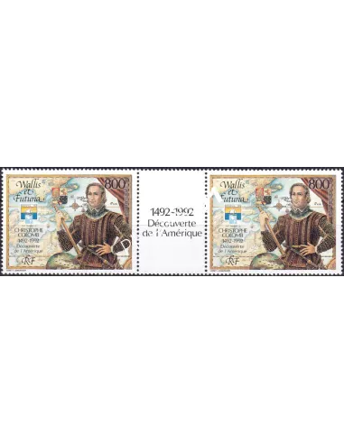 Wallis et Futuna, PA n° 174A, Paire avec vignette, timbres Dom-Tom