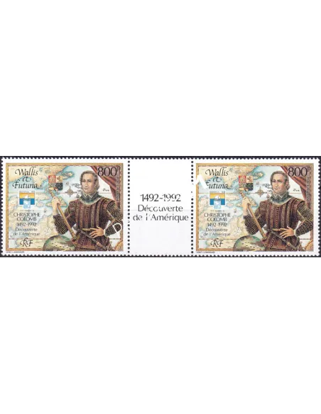 Wallis et Futuna, PA n° 174A, Paire avec vignette, timbres Dom-Tom