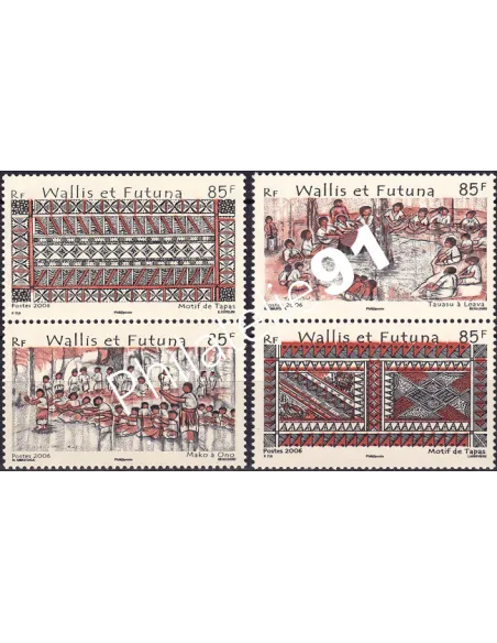 Wallis et Futuna, n° 668 à 671, 2 paires, Collection timbres Dom-Tom