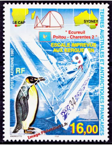TAAF -  P.A. n° 142 - Voilier et manchot