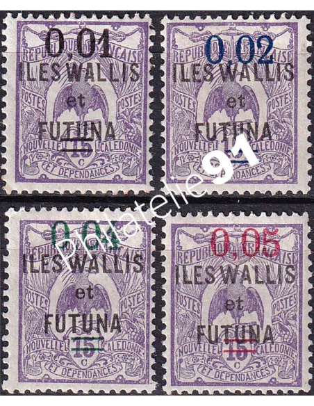 Wallis et Futuna, n° 26 à 29 charnière, collection timbres Colonies