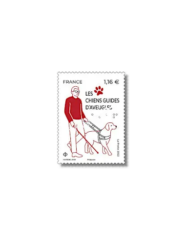 Timbre n° 5623, chiens guides d'aveugles, collection timbres de France