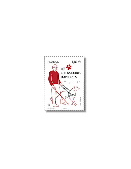 Timbre n° 5623, chiens guides d'aveugles, collection timbres de France