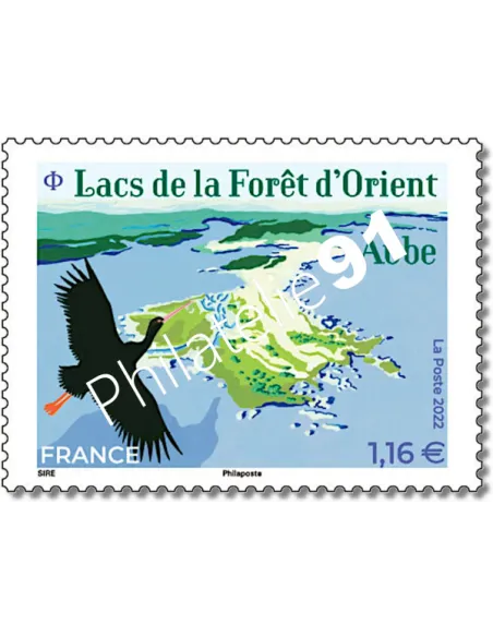 Timbre n° 5628, lacs de la Forêt d'Orient, collection timbre de France