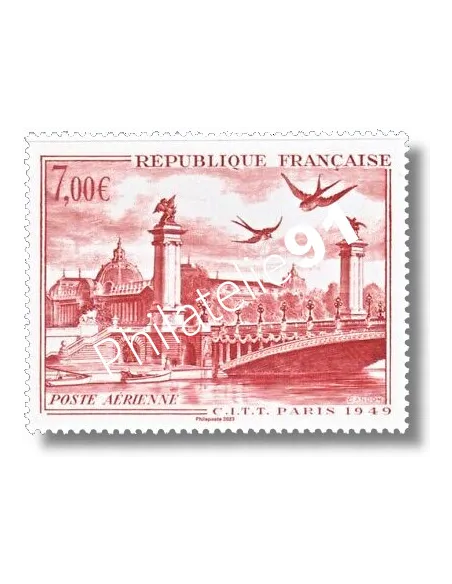 Timbre de l'Affiche Poste aérienne C.I.T.T. Paris 1949, timbres France