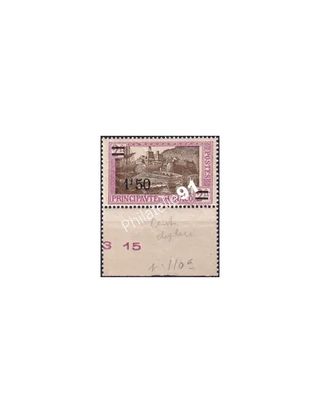 Monaco, n° 110c, Centre déplacé, Bord de feuille, Timbres monaco