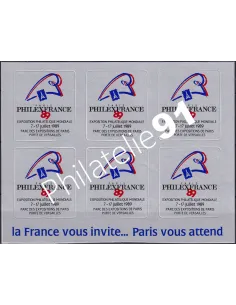 Bloc de 6 vignettes n° 24 ND adhésives, Timbres France