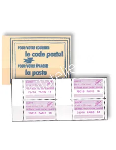 Carnet de vignettes code postal n° 75016 PARIS 16, Timbres France