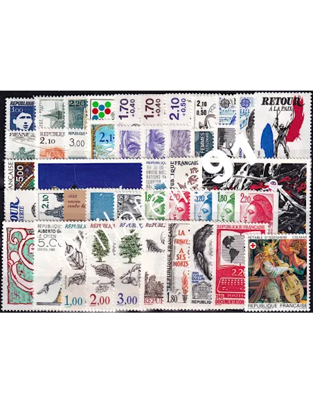 Année complète de timbres de France 1985, collection timbres France