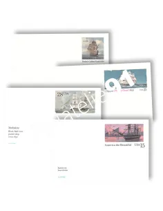 USA, Lot de 4 entiers postaux neufs, Bateaux, timbres thématiques