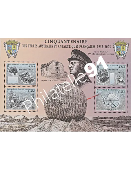 bloc de timbres des TAAF n° 13, neuf** - Cinquantenaire des TAAF