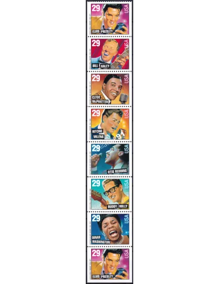 Etats-Unis, n° 2161 à 2167 en Bande, collection timbres thématiques