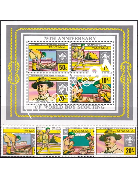 Tanzanie, n° 207 à 210 et BF n° 28, collection timbres thématiques