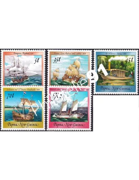 Papouasie-Nouvelle-Guinée, n° 538 à 542, collection timbre Océanie