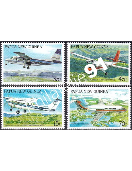 Papouasie-Nouvelle-Guinée, n° 552 à 555, collection timbre Océanie
