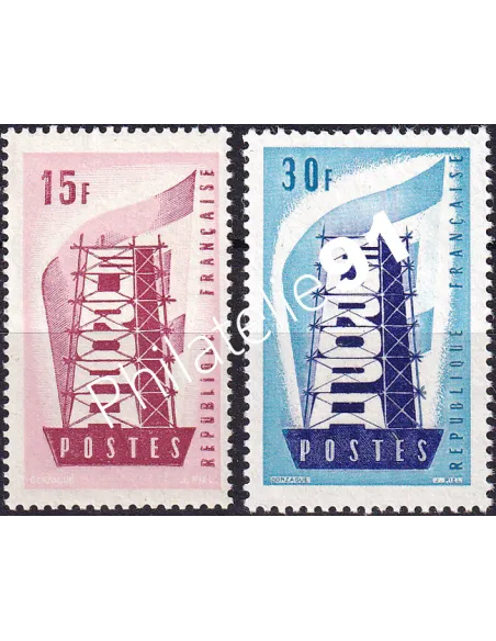 France, n° 1076 à 1077, collection timbres Europa