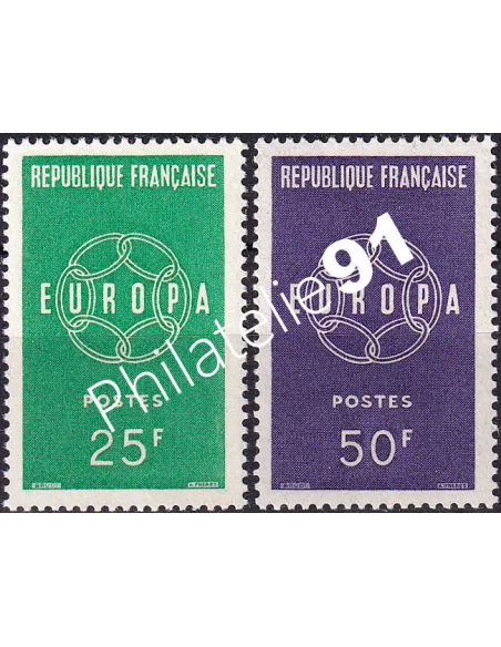 France, n° 1218 à 1219, collection timbres Europa