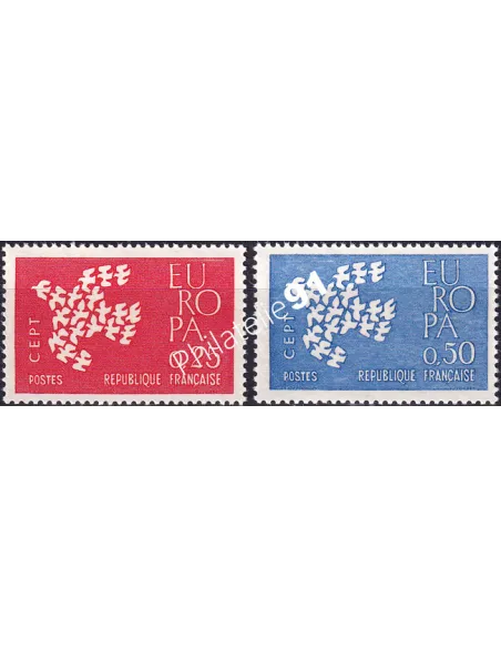 France, n° 1309 à 1310, collection timbres Europa