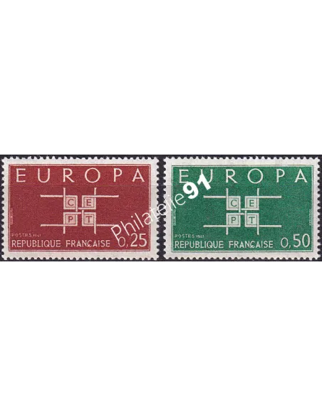 France, n° 1396 à 1397, collection timbres Europa