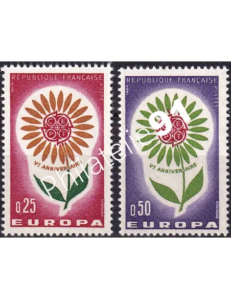 France, n° 1430 à 1431, collection timbres Europa