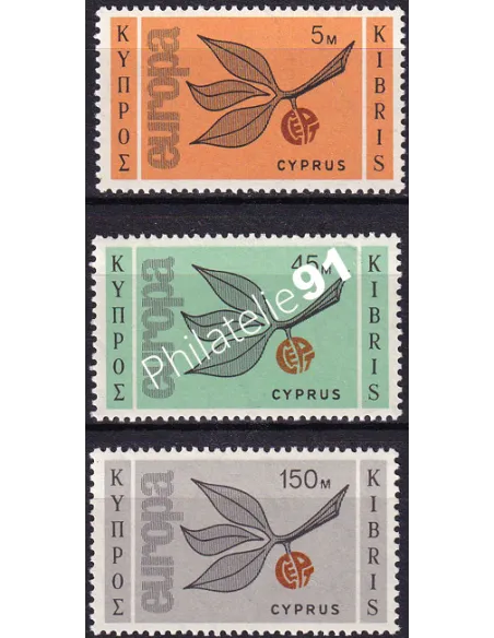 Chypre n° 250 à 252 , Europa 1965, collection timbres d'Europe