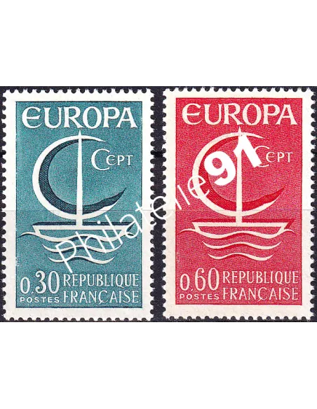 France, n° 1490 à 1491, collection timbres Europa