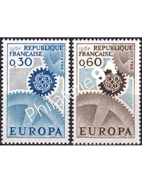France, n° 1521 à 1522, collection timbres Europa