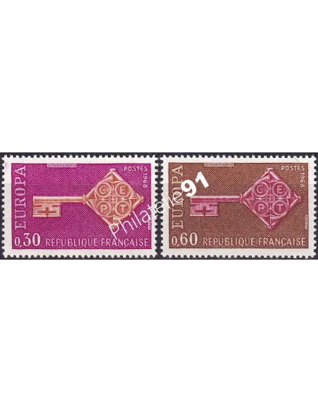 France, n° 1556 à 1557, collection timbres Europa