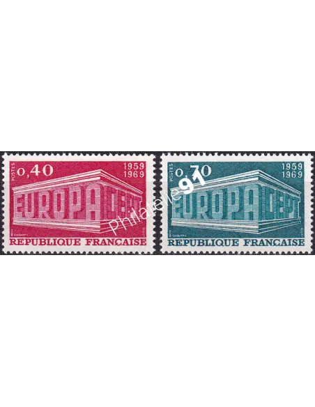 France, n° 1598 à 1599, collection timbres Europa