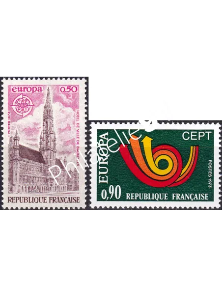 France, n° 1752 à 1753, collection timbres Europa