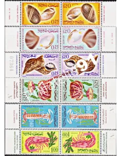 MAROC - n°  488A à 493A - Coquillages et crustacés
