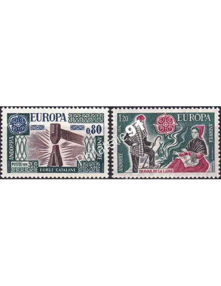 ANDORRE FRANCAIS n° 253-254, Europa 1976, collection timbres d'Europe