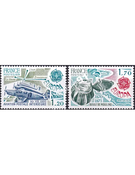 France, n° 2046 à 2047, collection timbres Europa