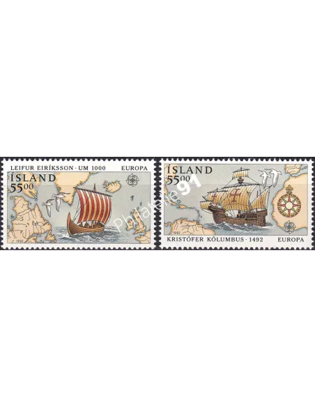 Timbres d'Islande, n° 715 et 716, collection timbres d'Europe