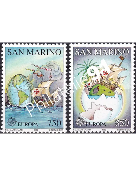 Timbres de ST-MARIN n° 1301 à 1302, Europa 1992, collection Europe