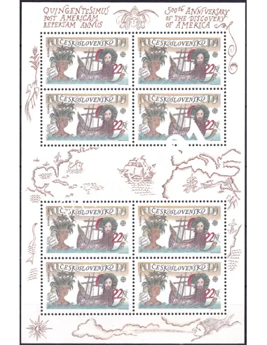 Tchécoslovaquie, n° 2913 en Feuille, collection timbres Europe