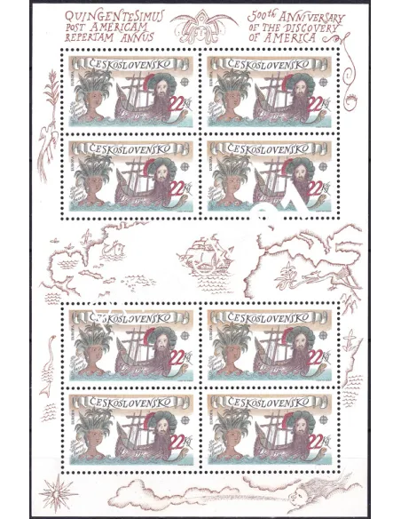Tchécoslovaquie, n° 2913 en Feuille, collection timbres Europe