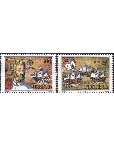 Timbres de Yougoslavie n° 2397 à 2398, Europa 1992, collection Europe