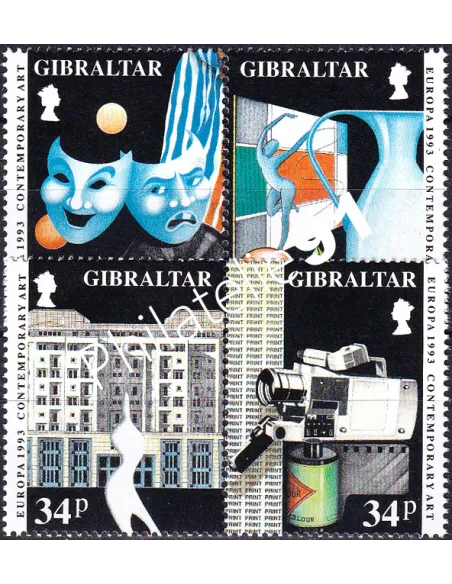 Gibraltar, n° 663 à 666, 2 paires, timbres Europa